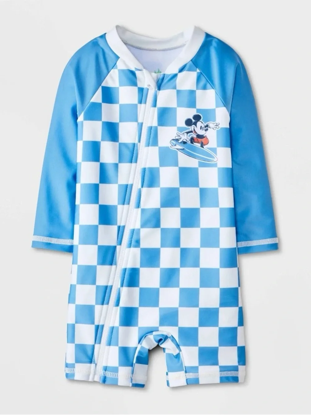 Baby Boys' Disney Mickey Mouse Surfing Full Zip - Blue 6m